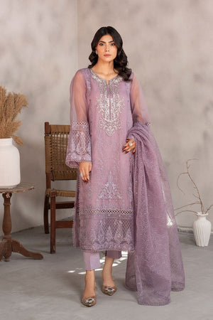 Lilac Hand Embellished Organza Salwar Kameez Online in Dubai UAE Abudhabi Ajman Sharjah
