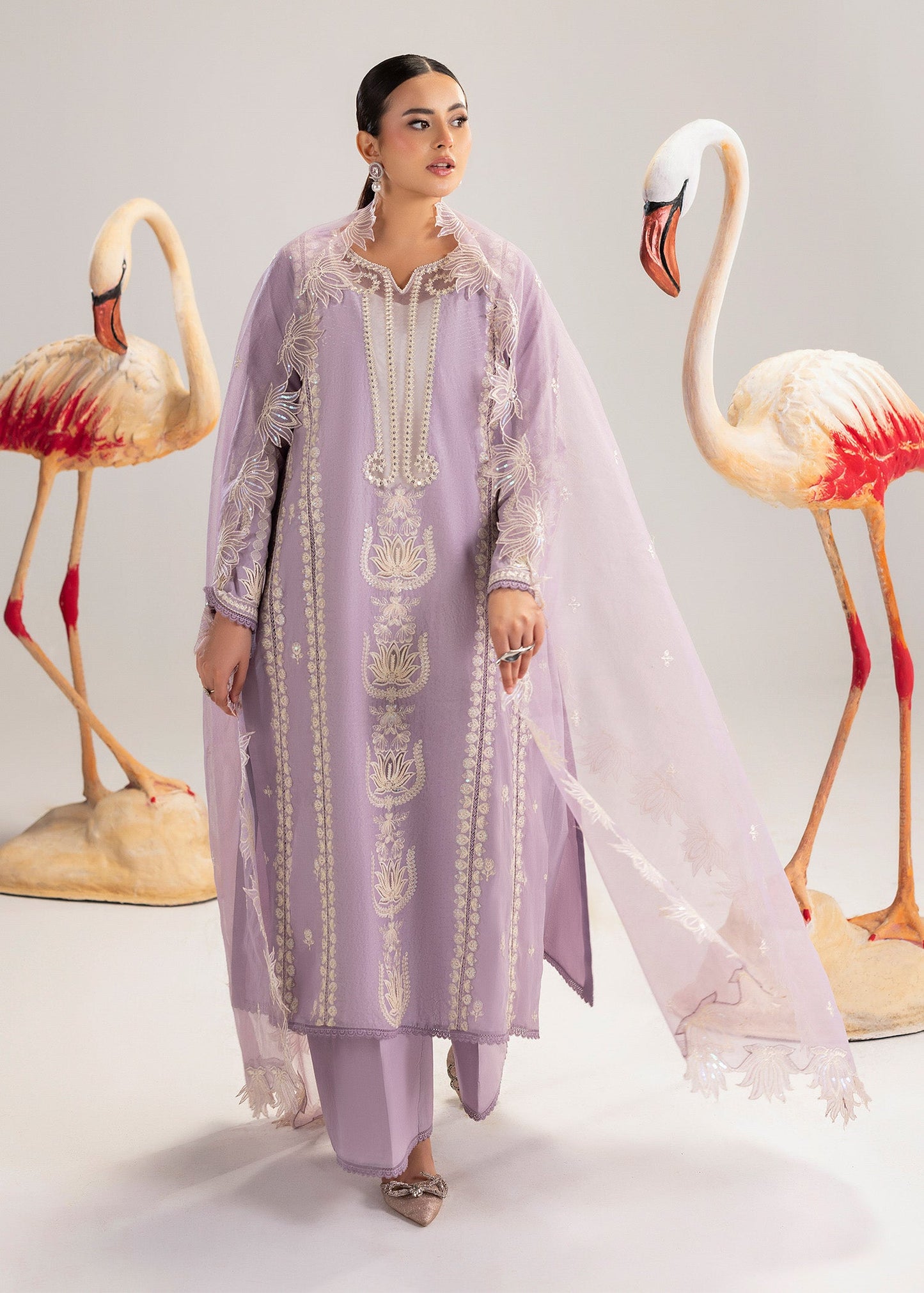 Lilac Lawn Embroidered 3 Piece Suit Online in Dubai DXB UAE Abudhabi Meena Bazaar