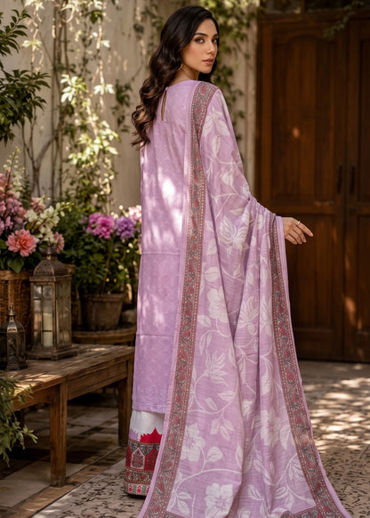 Lilac Poly Lawn Printed Unstitched Suit Online in Sri Lanka India Australia