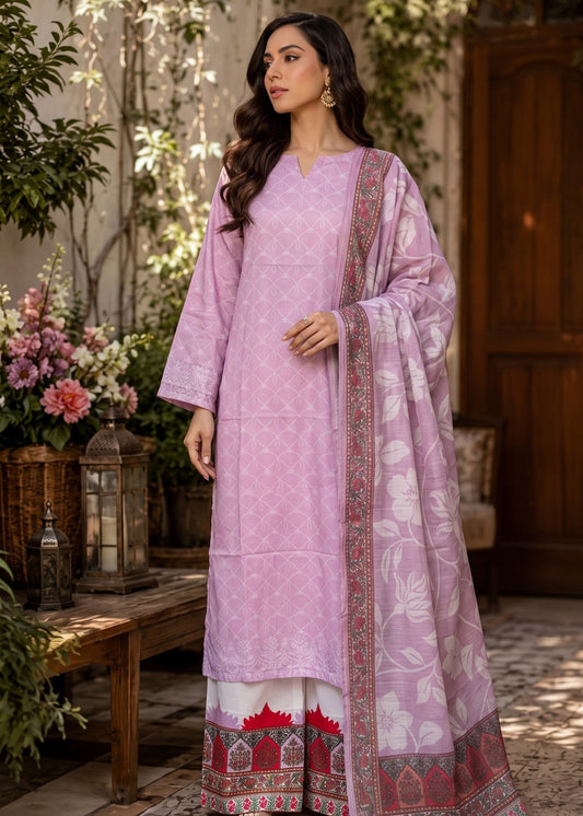 Lilac Printed Lawn Shalwar Kameez Online in UK USA Canada