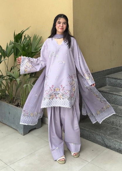Lilac Raw Silk Short Kurta with Farshi Shalwar Online in Sri Lanka India Australia