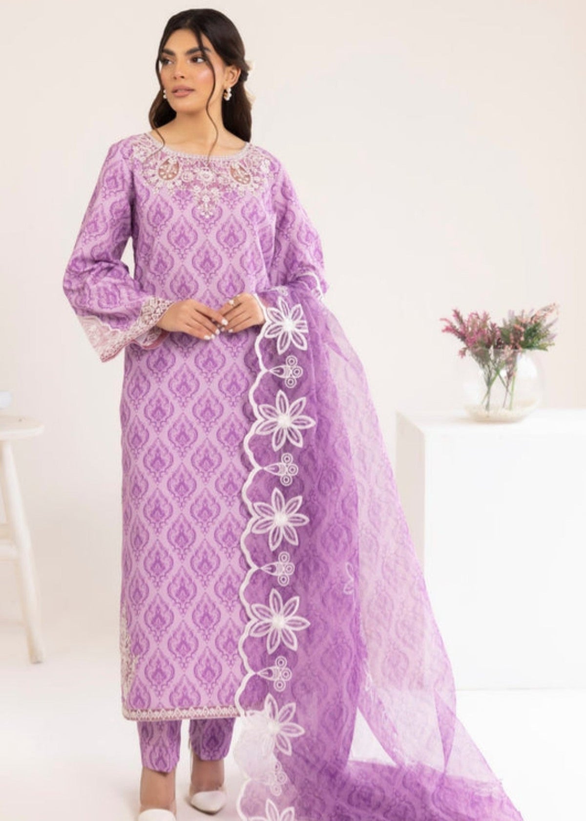 Lilac Viscose Basic Wear Salwar Kameez Online in Dubai DXB UAE Abudhabi Meena Bazaar