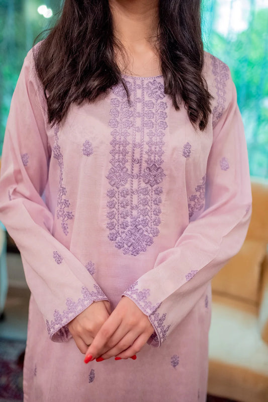 Lilac Kurta with Straight Pants