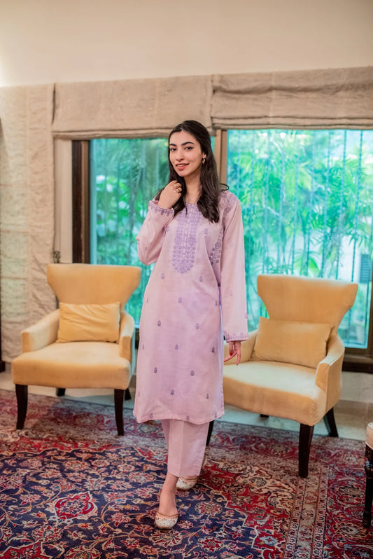 Lilac Kurta with Straight Pants