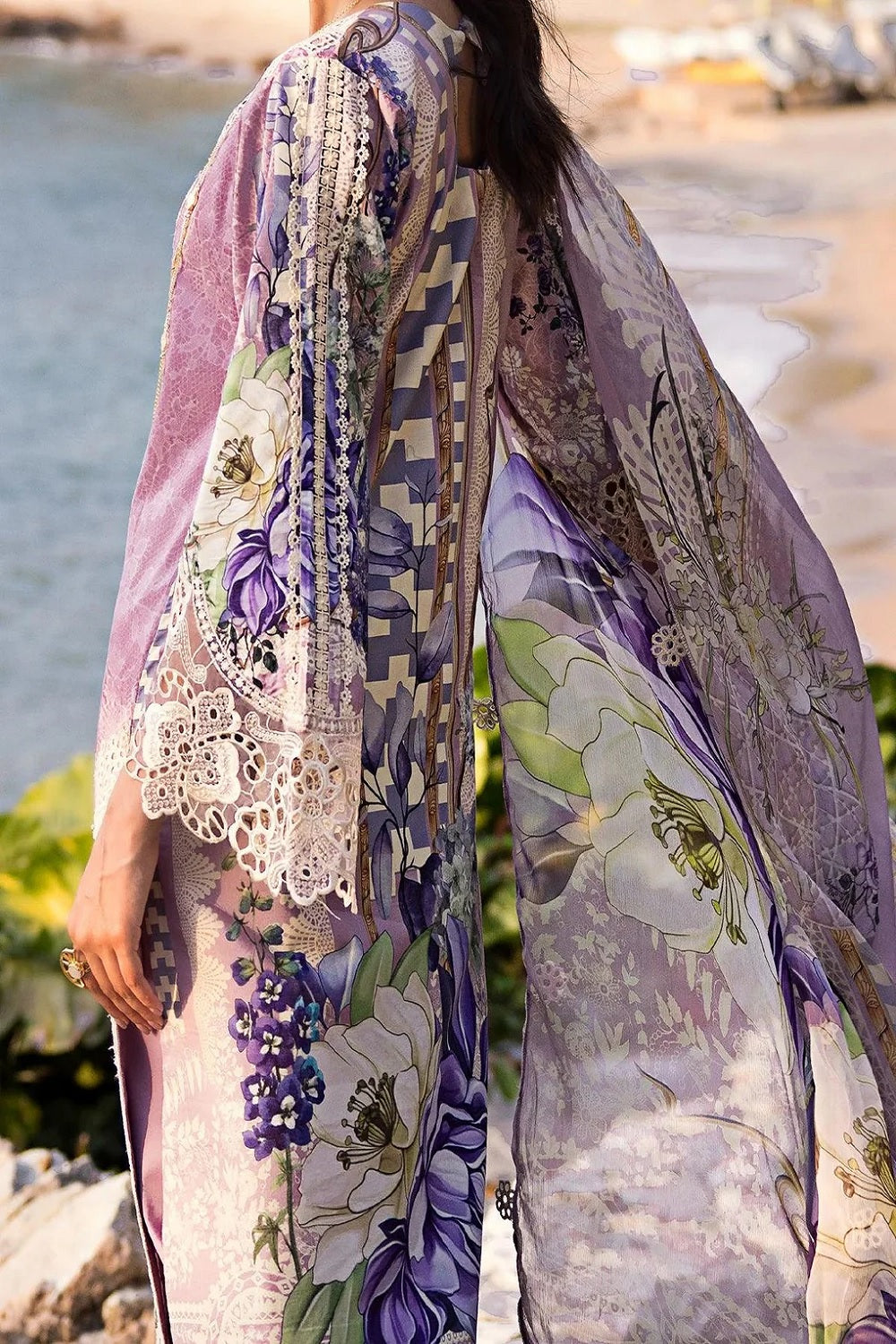 Lilac Lawn Suit with Chiffon Dupatta