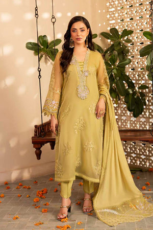 Lime Green Hand Embellished Organza Partywear Suit Online in Dubai UAE Abudhabi Ajman Sharjah