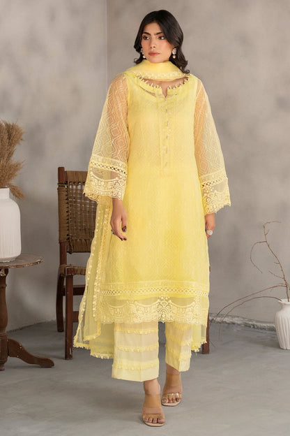 Lime Yellow Embroidered Organza Partywear Salwar Suit Online in Dubai UAE Abudhabi Ajman Sharjah