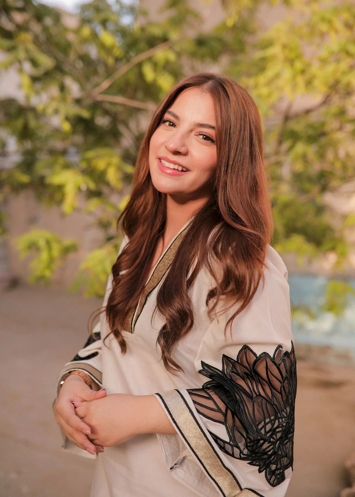 Linen Beige Embroidered Shirt Suit Online in KSA Riyadh Saudi Arabia Oman Bahrain Qatar