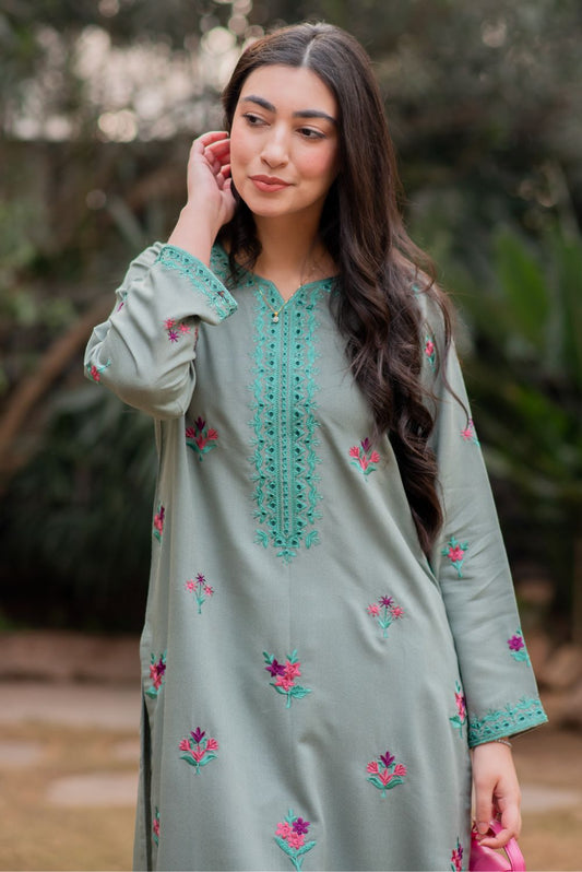Embroidered Kurta with Trousers