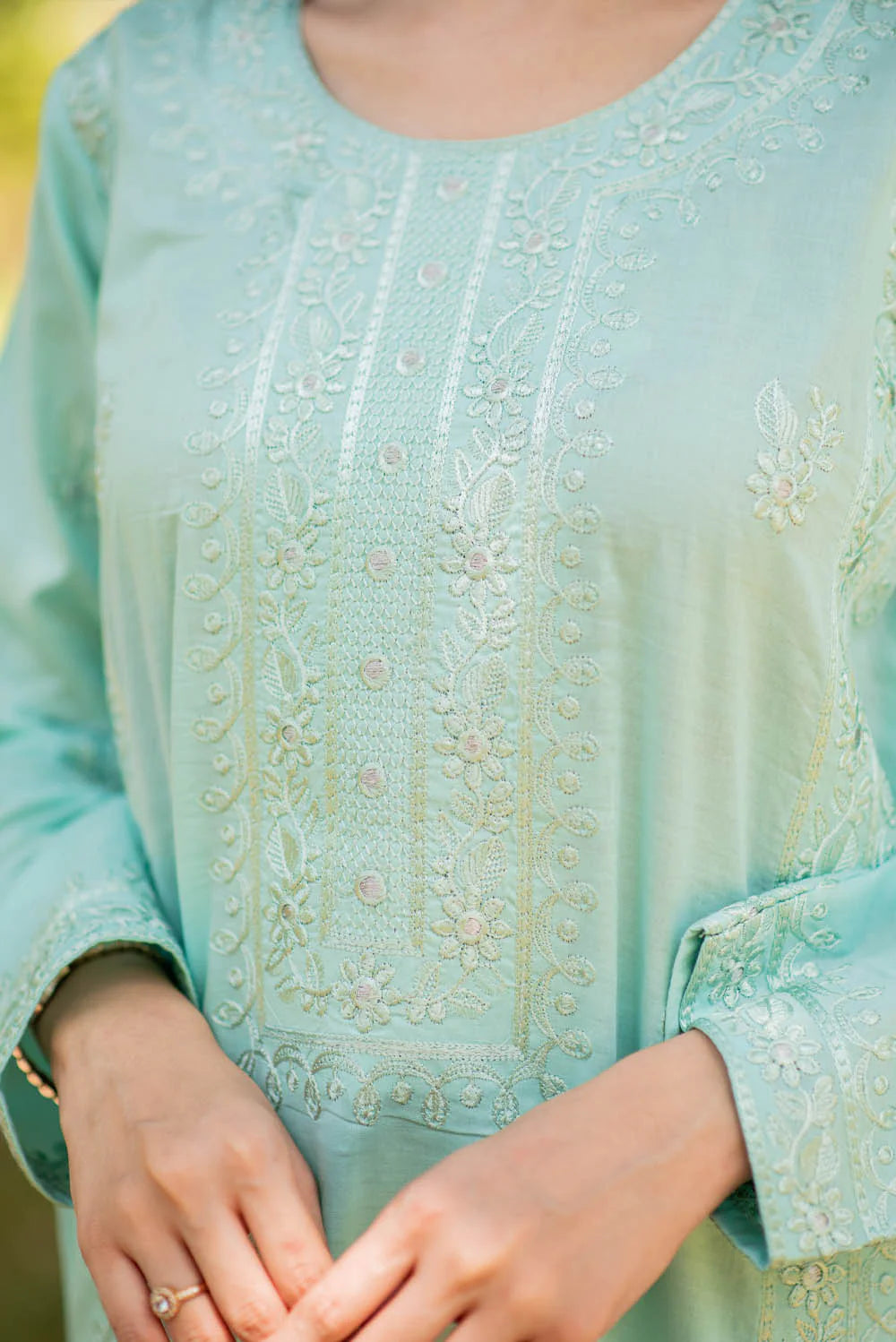 Embroidered Kurta with Straight Pants