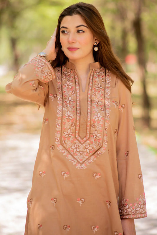 Embroidered Kurta with Straight Pants