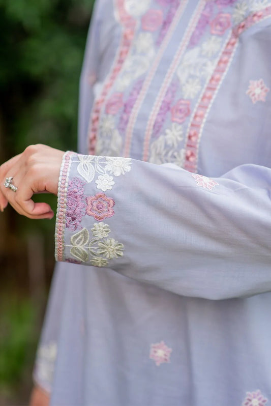 Lavender-Grey Kurta with Straight Pants
