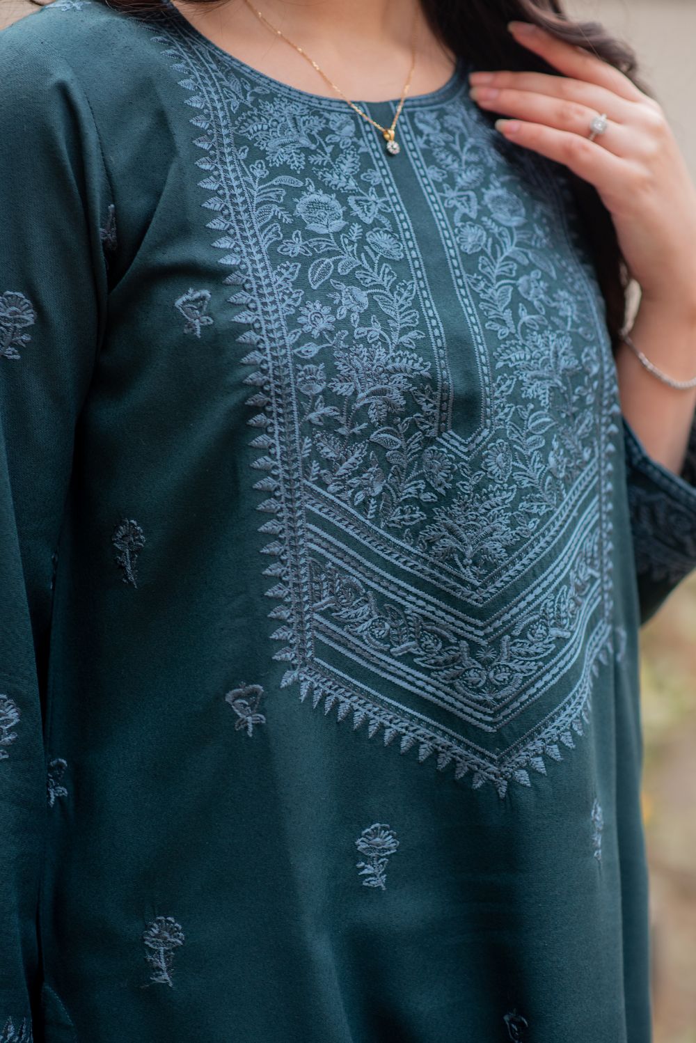 Embroidered Kurta with Trousers