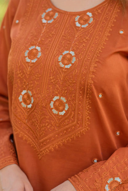 Mandarin Kurta with Straight Pants