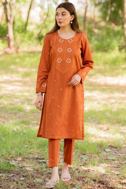 Mandarin Kurta with Straight Pants