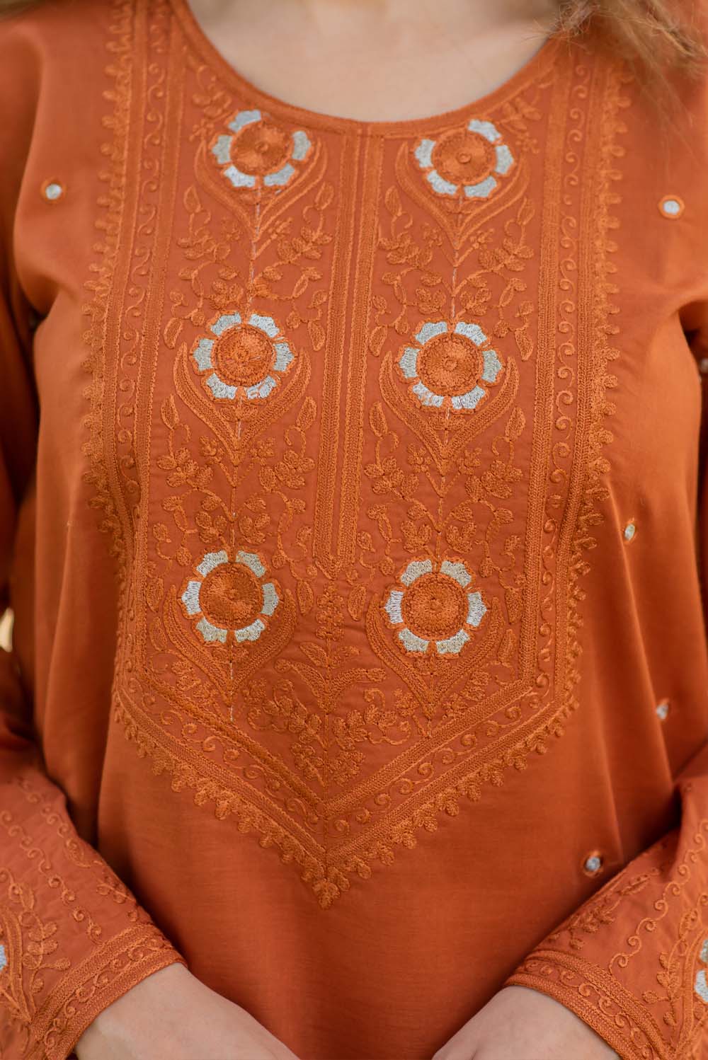 Mandarin Kurta with Straight Pants