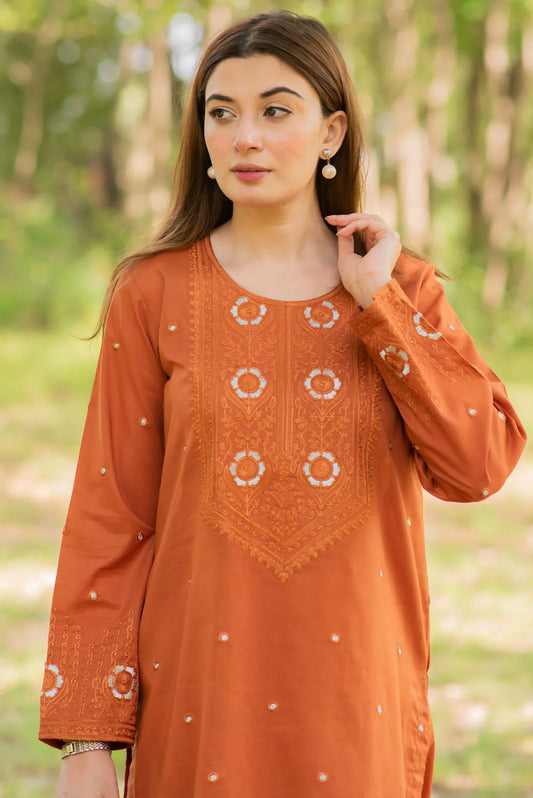 Mandarin Kurta with Straight Pants