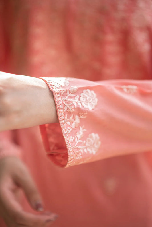 Peachy Pink Kurta with Straight Pants