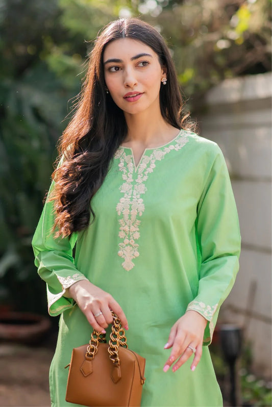 Fresh Green Kurta with Straight Pants