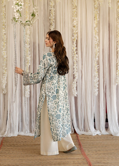 Loose Fit Floral Print Lawn Kurta Set Online in UK USA Canada