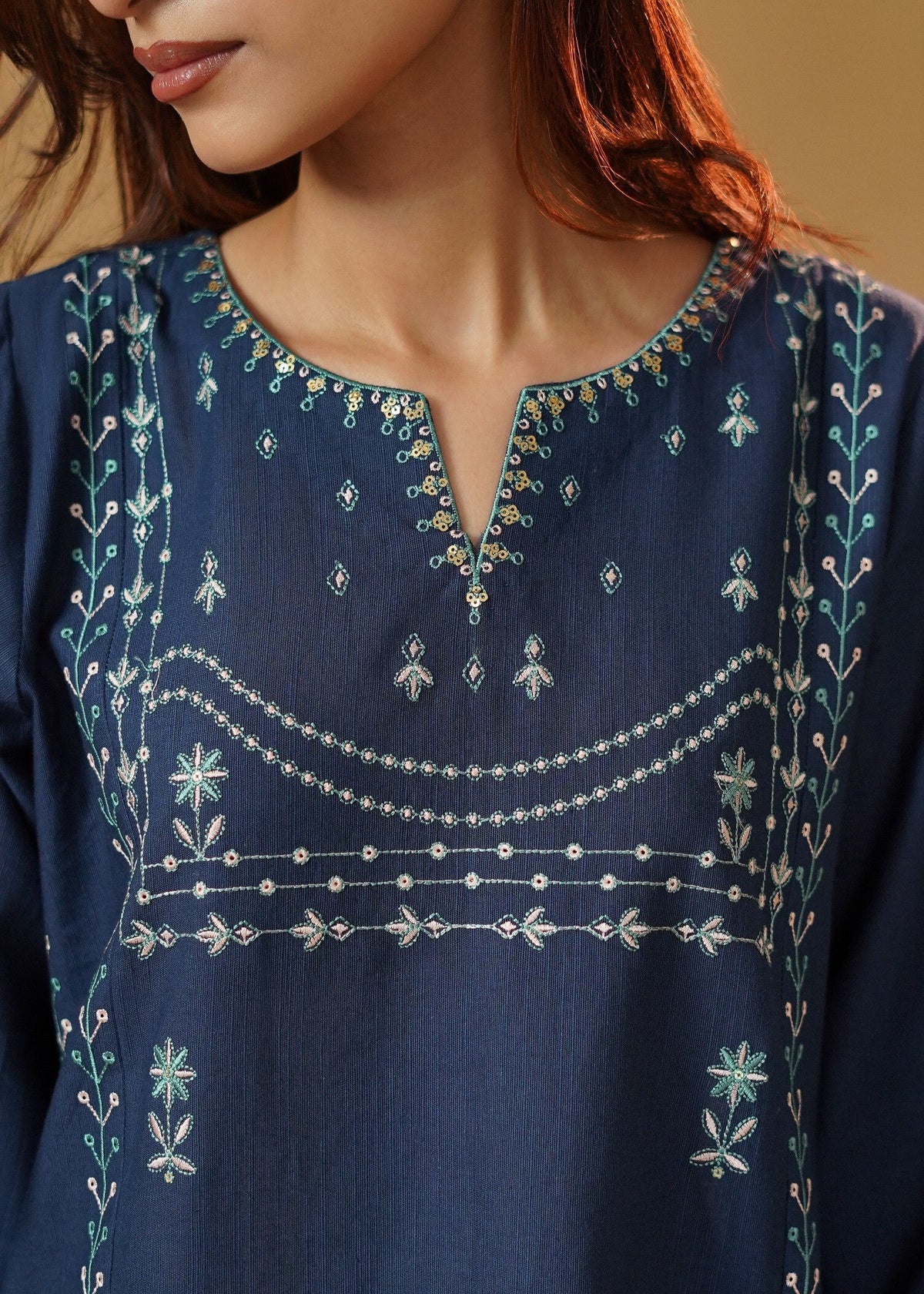 Loose Fit Straight Kurta with Farshi Shalwar Online in KSA Riyadh Saudi Arabia Oman Bahrain Qatar