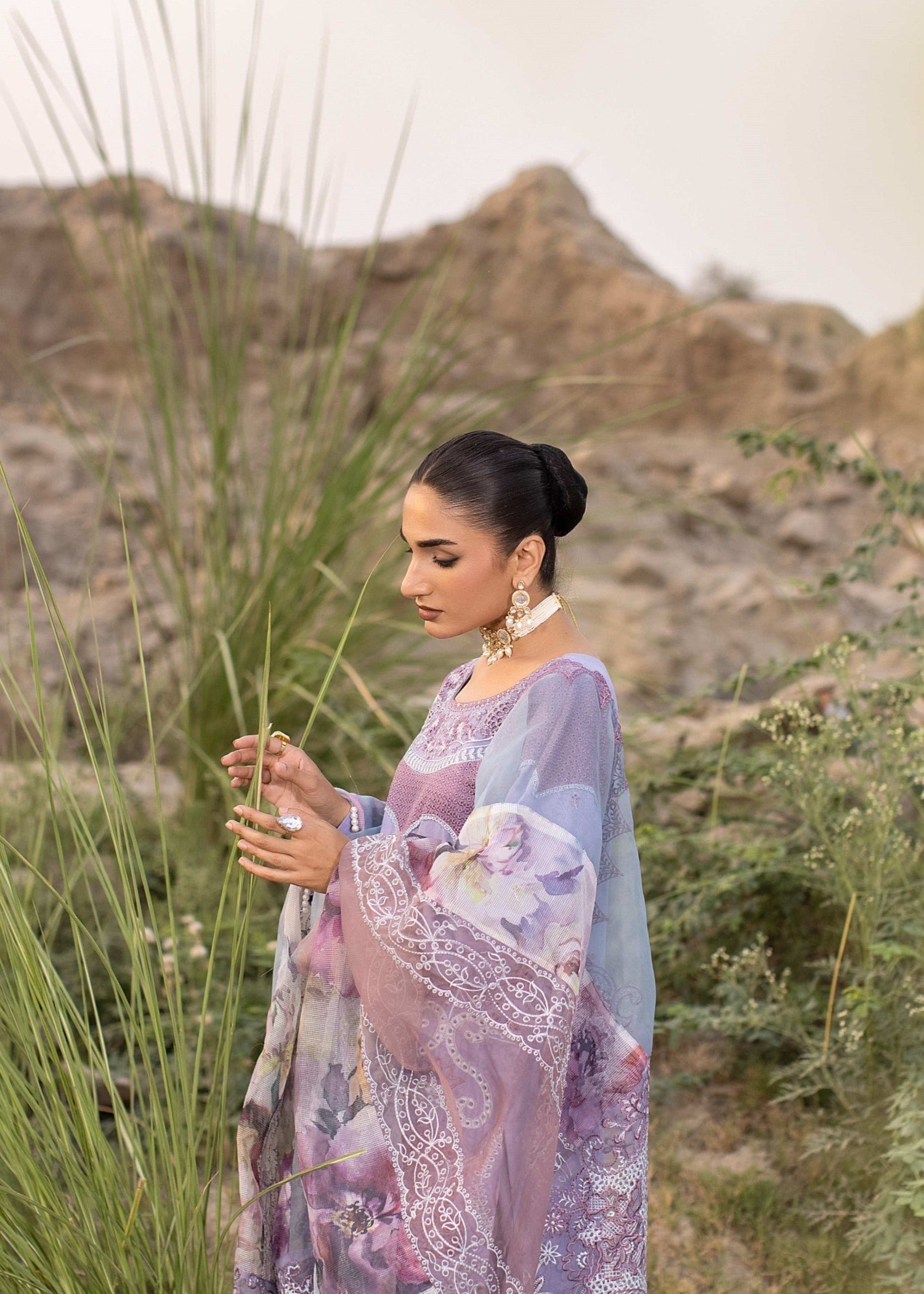 Lupine Embroidered Cotton 3 Piece Suit Online in Dubai DXB UAE Abudhabi Meena Bazaar