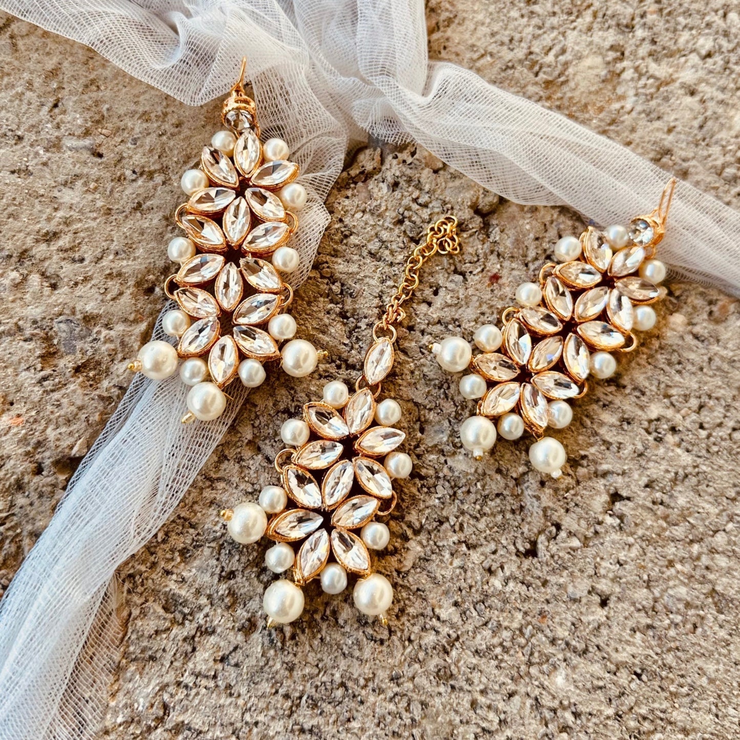 Lustrous Pearl Symphony Jewellery Set Online in UK USA Canada