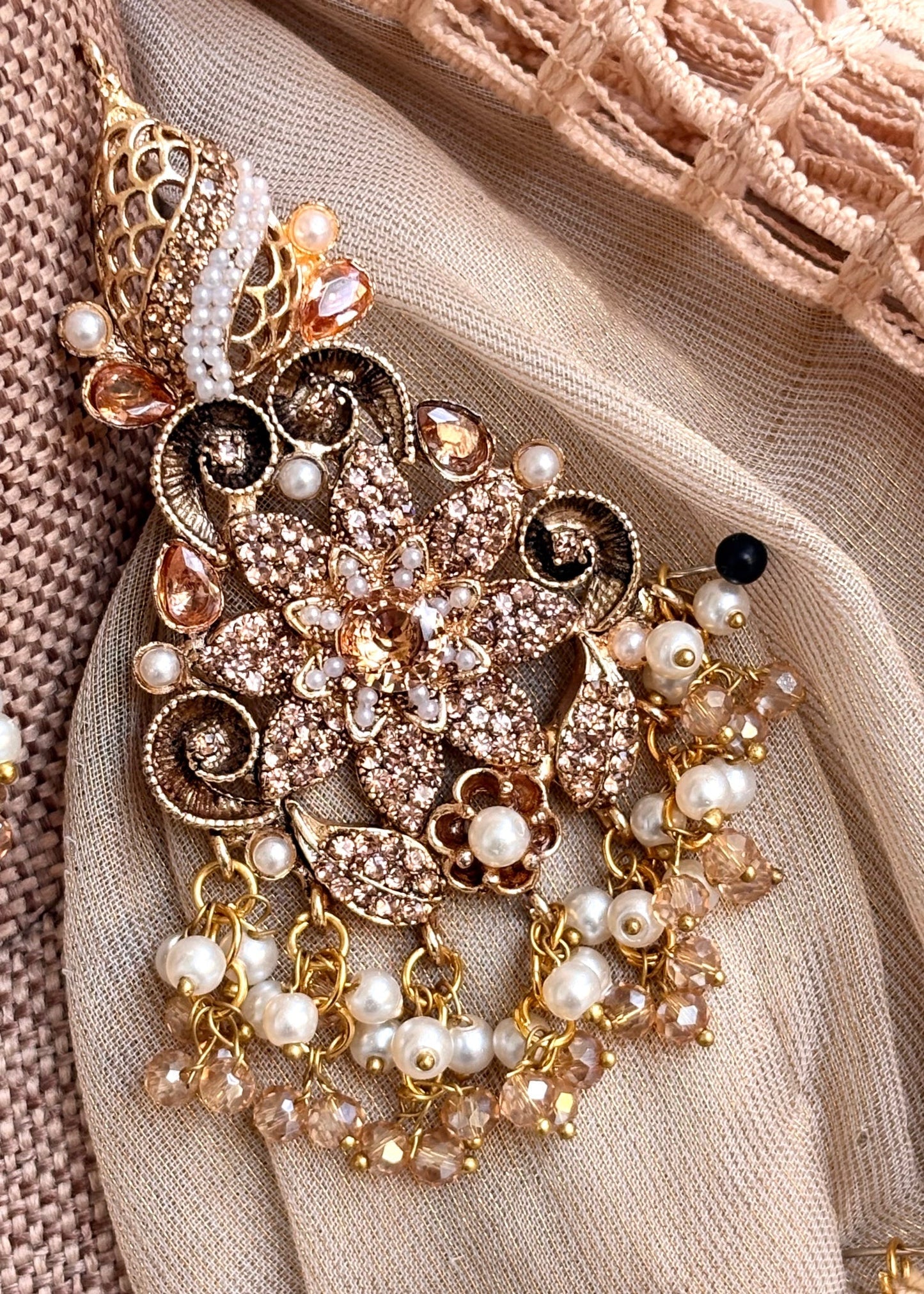 Luxury Champagne Choker Necklace Set Online in UK USA Canada