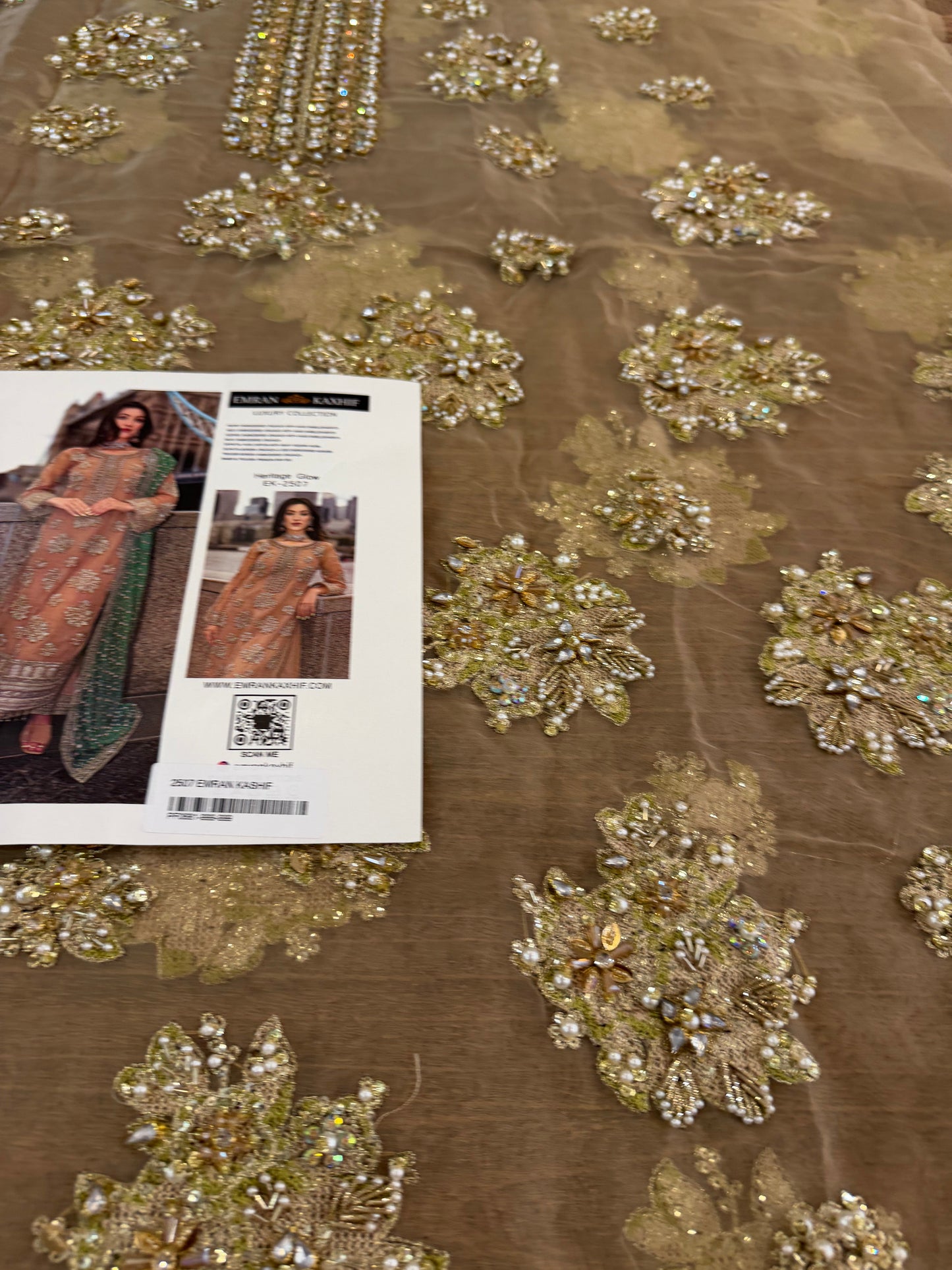 Luxury Golden-Beige Chiffon Bridal Ensemble Online in KSA Riyadh Saudi Arabia Oman Bahrain Qatar