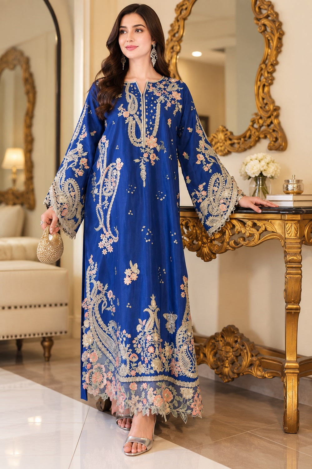 Luxury Pakistani Designer Black Kaftan Online in KSA Riyadh Saudi Arabia Oman Bahrain Qatar