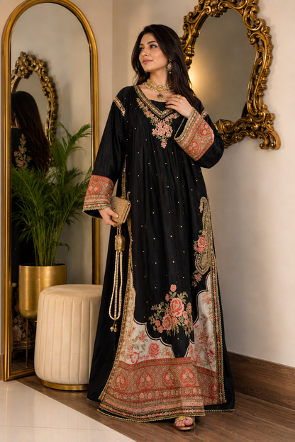 Luxury Viscose Raw Silk Kaftan for Women Online in KSA Riyadh Saudi Arabia Oman Bahrain Qatar