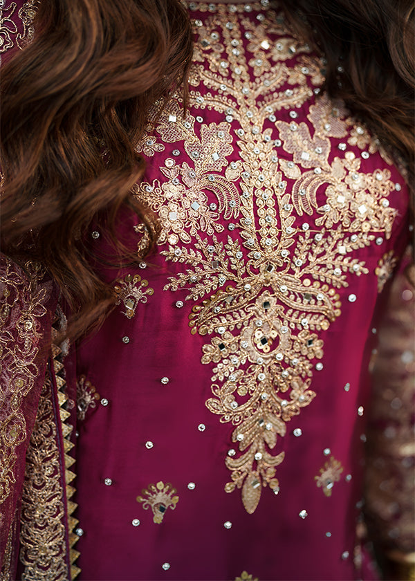 Magenta Charmuse Embroidered Formal Salwar Kameez Online in Dubai DXB UAE Abudhabi Meena Bazaar