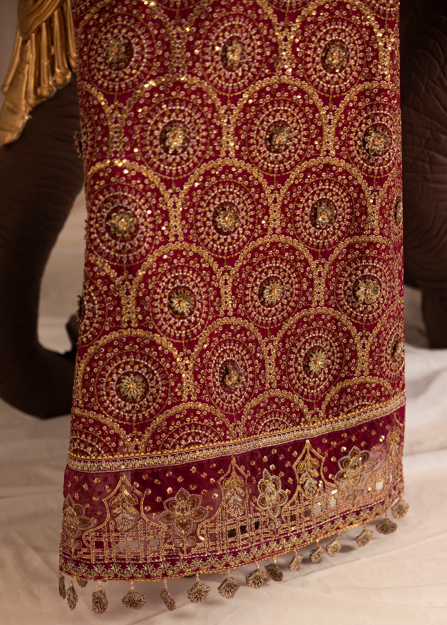 Magenta Embellished Chiffon Kaftan Online in Dubai DXB UAE Abudhabi Meena Bazaar