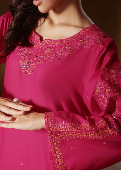 Magenta Embroidered Lawn Kurta Suit Online in Dubai DXB UAE Abudhabi Meena Bazaar