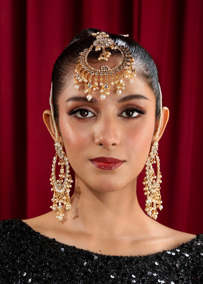 Mahira Regal Gold Plated Jewellery Set for Reception Online in Dubai DXB UAE Abudhabi Meena Bazaar