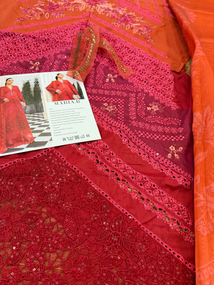 Maria B Eid Luxury Lawn Unstitched Salwar Kameez Online in KSA Riyadh Saudi Arabia Oman Bahrain Qatar