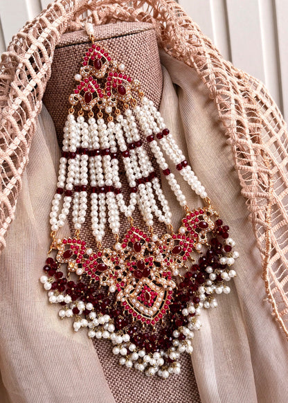 Maroon Bridal Accessories Set Online in Sri Lanka India Australia