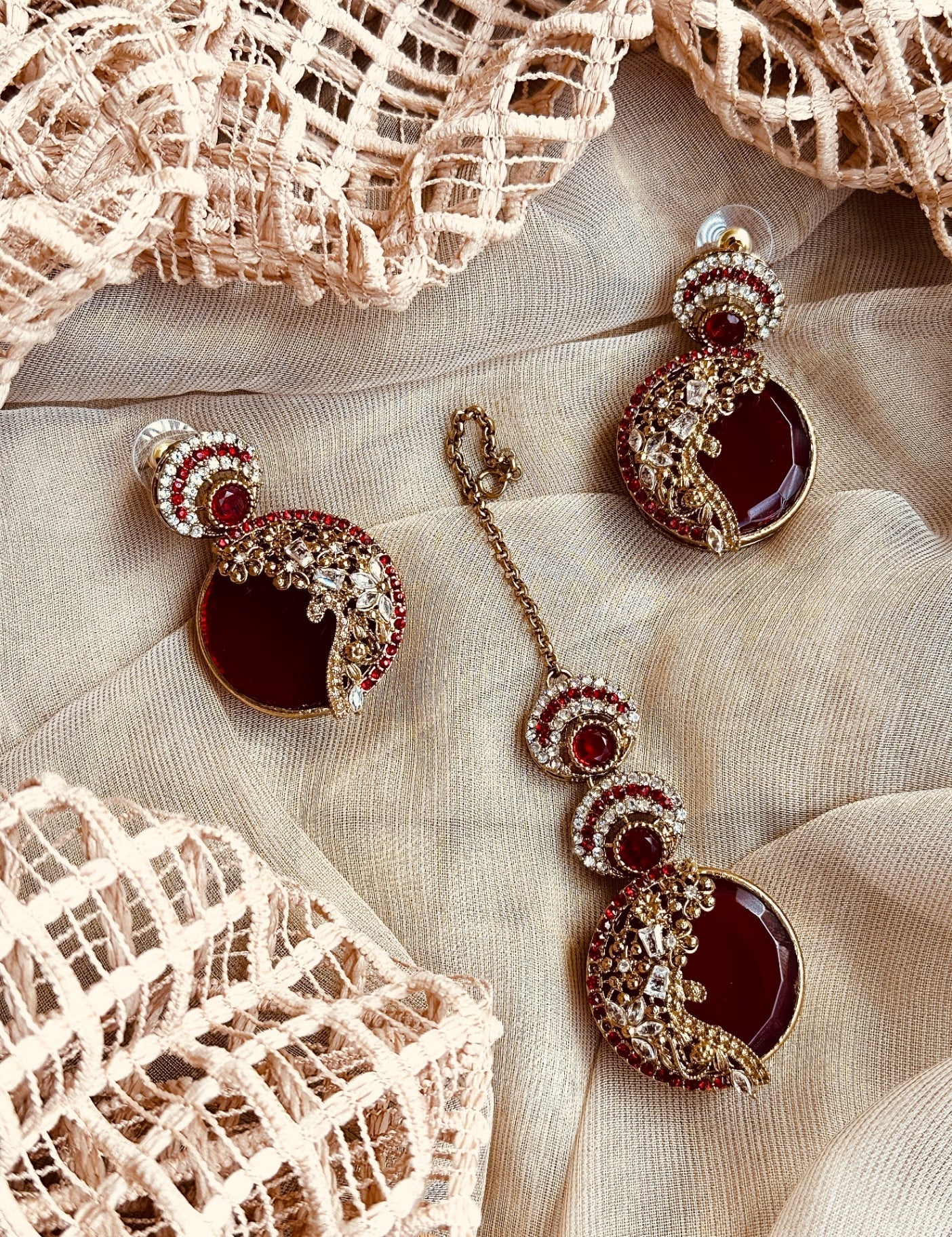Maroon Bridal Choker Necklace Online in UK USA Canada