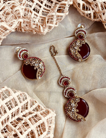 Maroon Bridal Choker Necklace Online in UK USA Canada