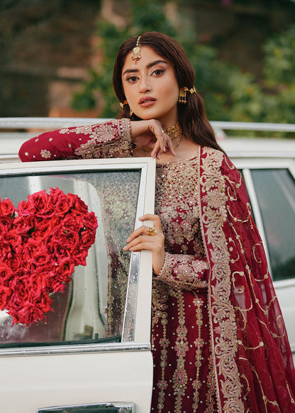 Maroon Chiffon Bridal Lehenga with Velvet Trousers Online in KSA Riyadh Saudi Arabia Oman Bahrain Qatar