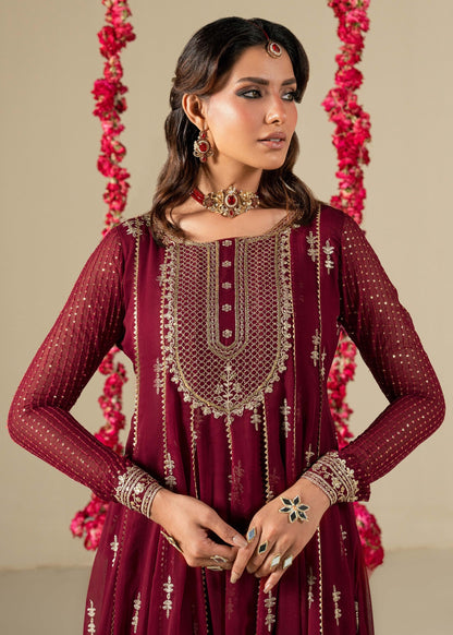 Maroon Chiffon Festive Wear Embroidered Suit Online in Sri Lanka India Australia