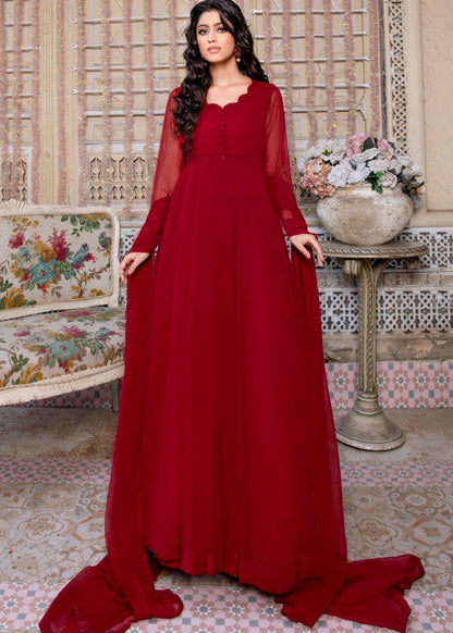 Maroon Chiffon Festive Wear Gharara Online in Sri Lanka India Australia