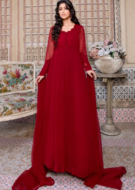 Maroon Chiffon Festive Wear Gharara Online in Sri Lanka India Australia