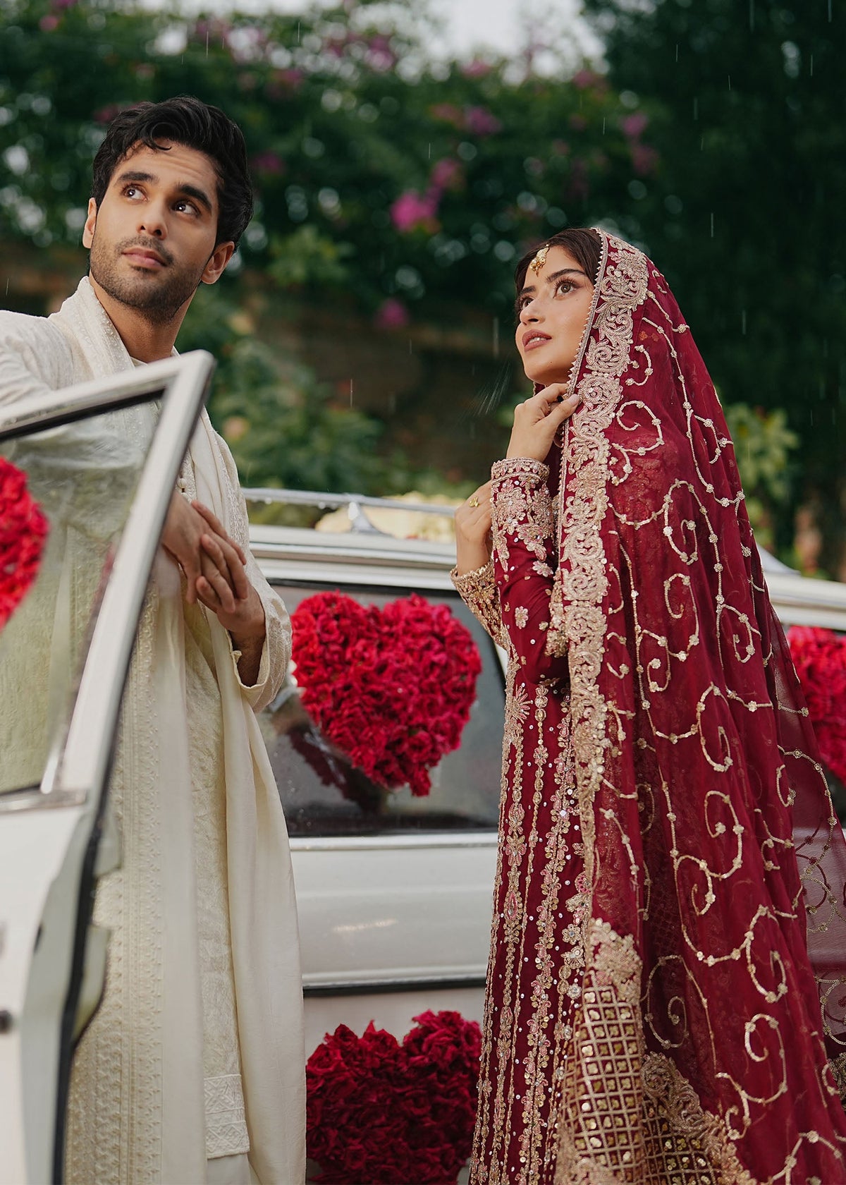 Maroon Chiffon Long Shirt with Flared Lehenga Online in Dubai UAE Abudhabi Ajman Sharjah