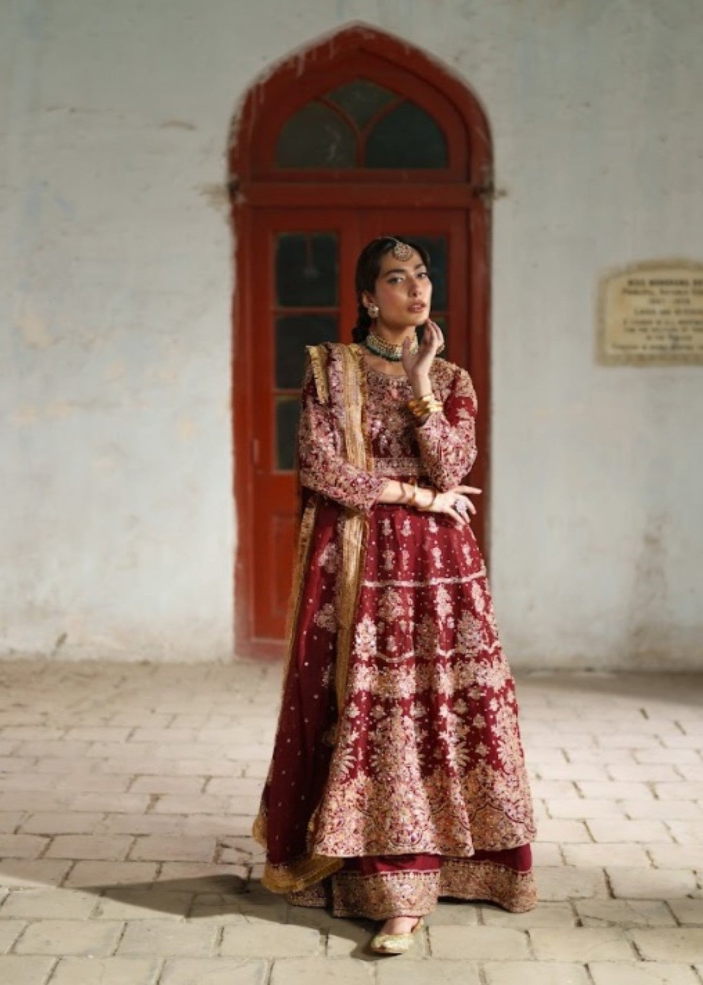 Maroon Chiffon Potli Set Wedding Wear Online in Sri Lanka India Australia