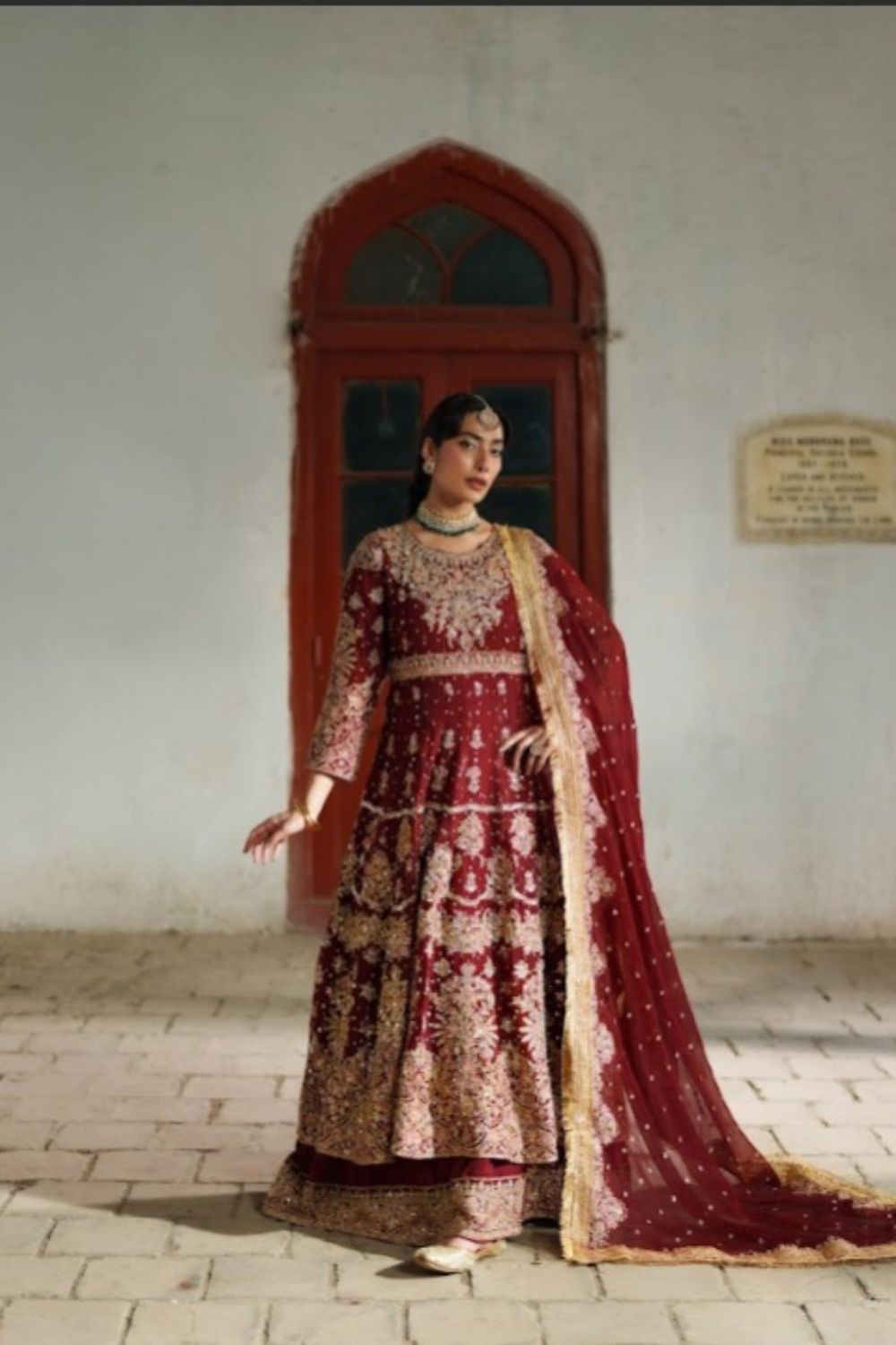 Maroon Embellished Chiffon Wedding Guest Lehenga Online in Dubai UAE Abudhabi Ajman Sharjah