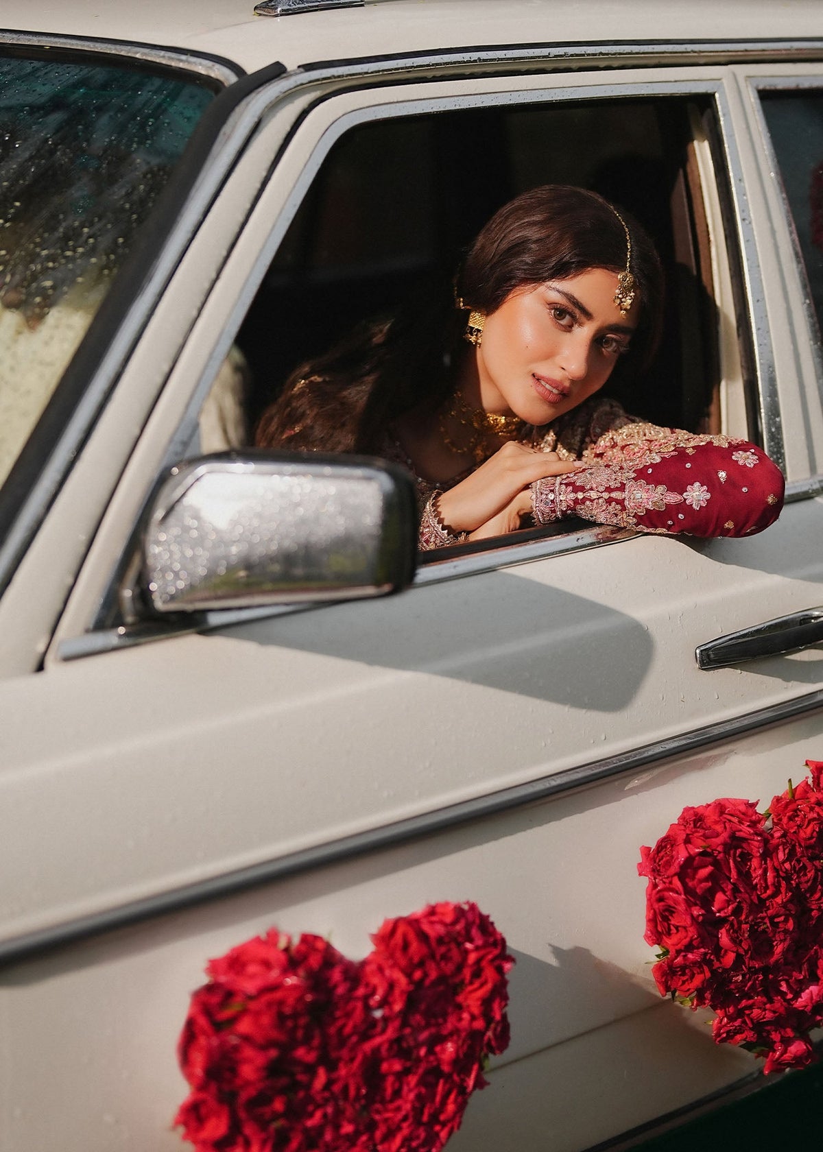 Maroon Embellished Chiffon Wedding Lehenga Online in UK USA Canada