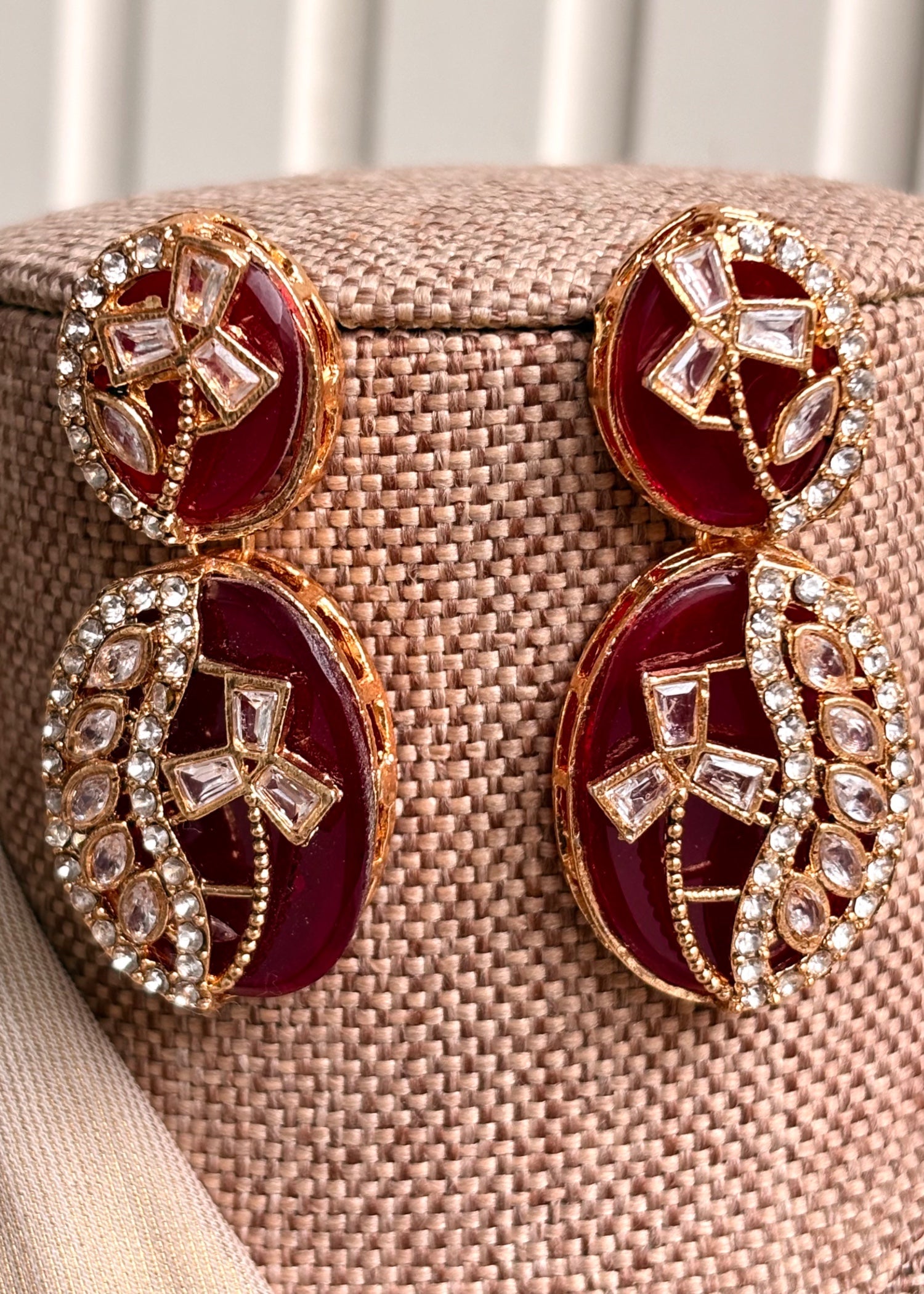 Maroon Embellished Choker Set Online in UK USA Canada