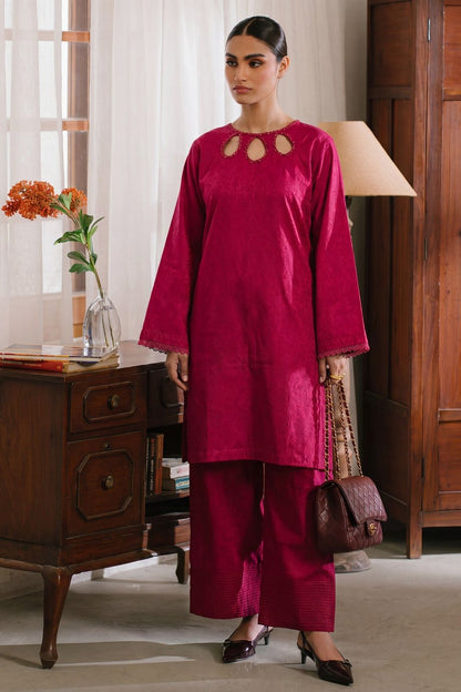 Maroon Embellished Textured Lawn Pakistani Suit Online in Dubai UAE Abudhabi Ajman Sharjah