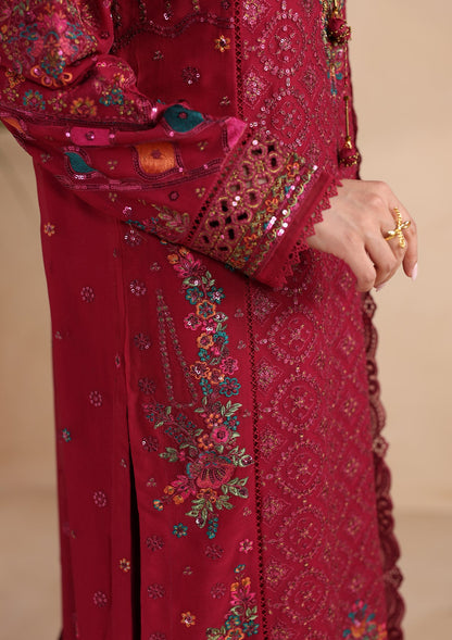 Maroon Embroidered Chiffon Dress Material Online in Sri Lanka India Australia